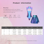 Holographic 2-Piece Set | Cutout Bodysuit + Pleated Skirt