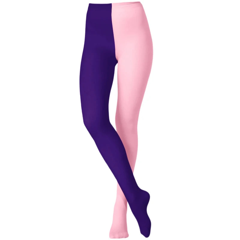 Two-Tone Colorblock Tights | Dopamine Colors | 27 Combos