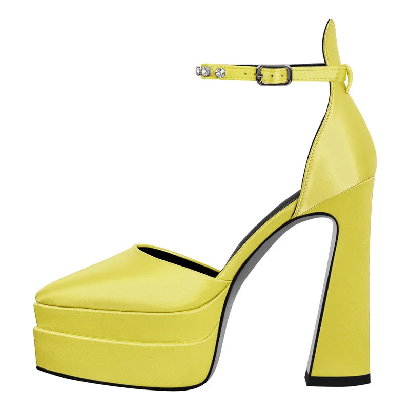 Mary Jane Platform Pump | Ankle Strap | Chunky Heel