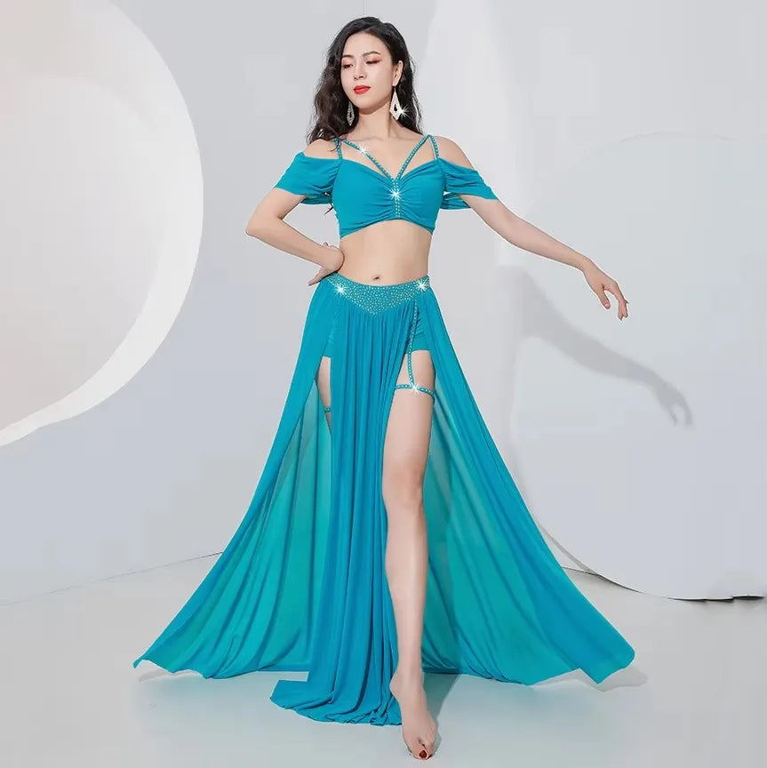 Belly Dance Costume Set | 3-Piece | Mesh & Spandex