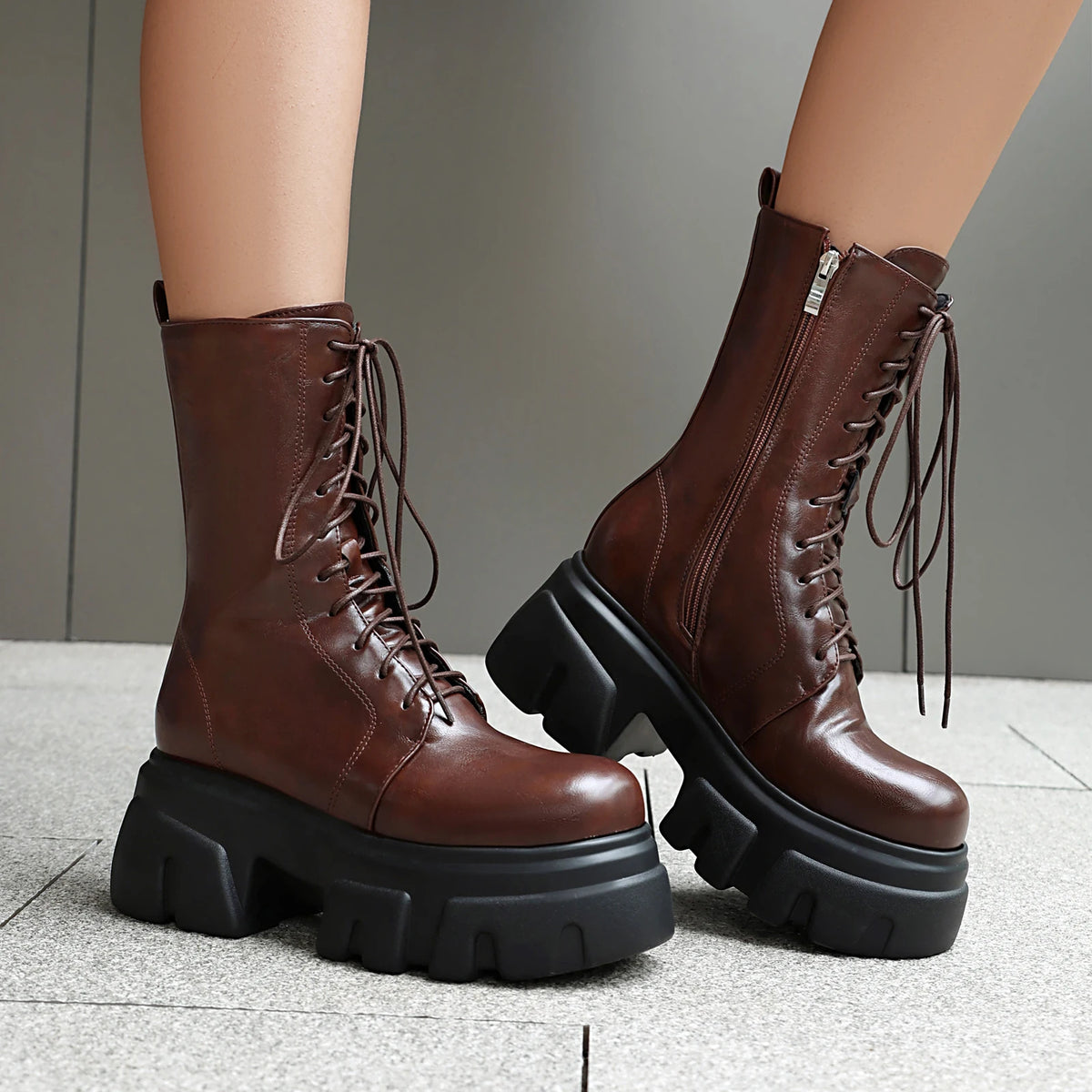 Platform Ankle Boots | Lace-Up | 7.5cm