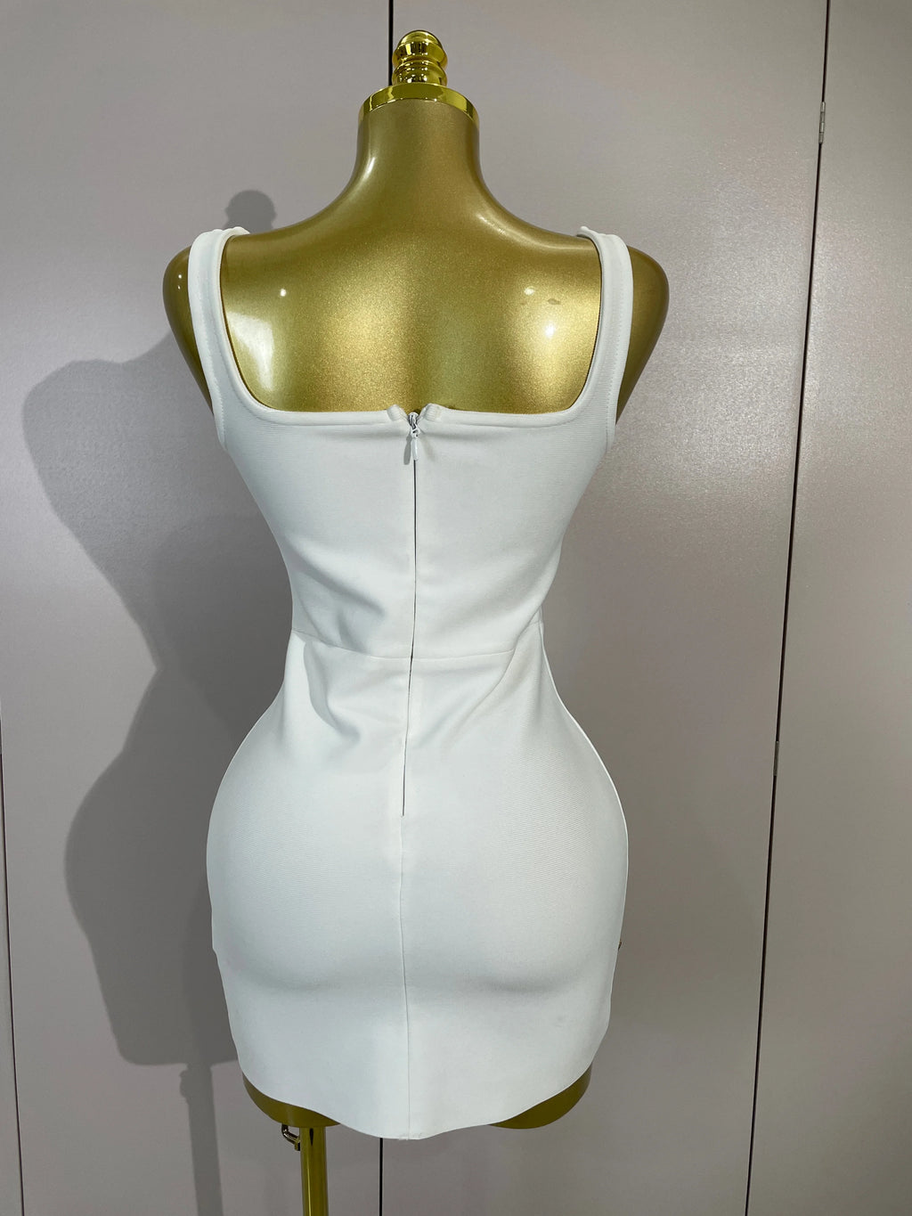Pineapple Floral Beaded Bodycon Mini Dress | Square Neck | Stage