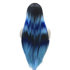 Black to Blue Ombre Lace Front Wig | 30 Inch | Straight