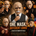 Elderly Character Mask | White Moustache