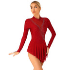 Rhinestone Skating Dress | Mesh Skirt | Long Sleeve