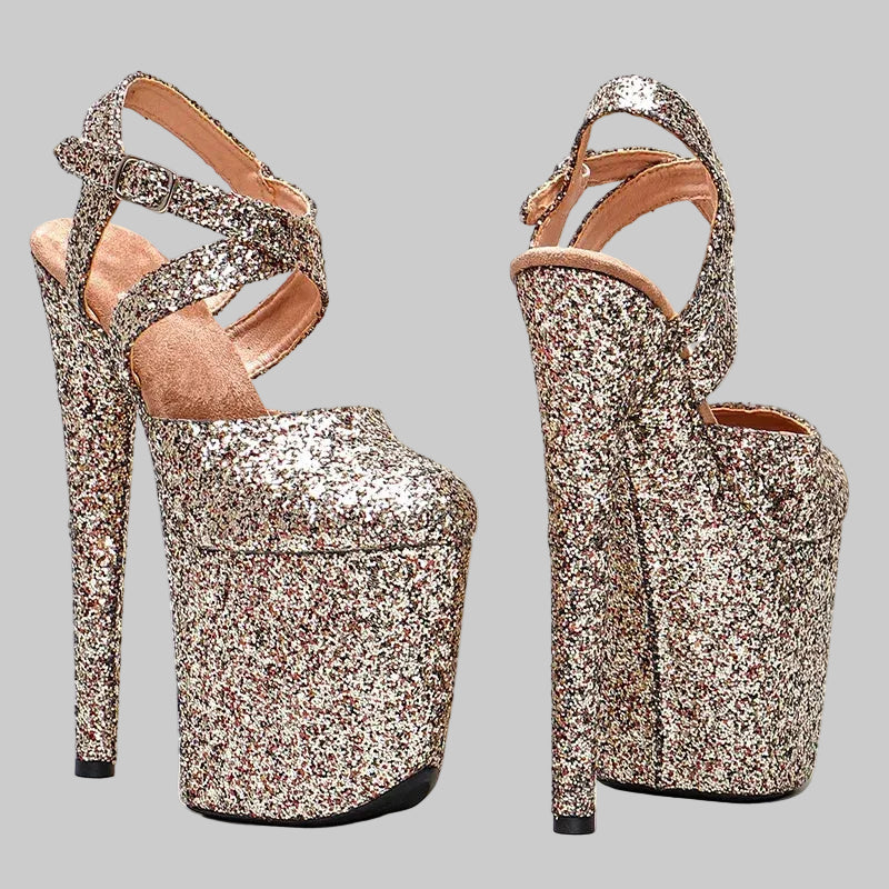Glitter 8-Inch Platform Pole Dance Heels