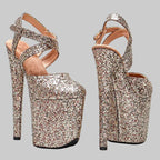 Glitter 8-Inch Platform Pole Dance Heels