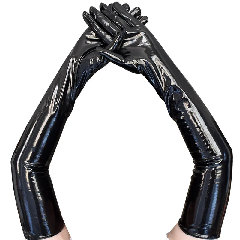 Glossy Opera Gloves | 53 cm