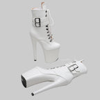 Snakeskin 8-Inch Platform Pole Dance Ankle Boots