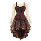 Steampunk Corset Dress | 3-Piece Set | 9 Colors | S-XXXL