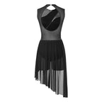 Rhinestone Dance Dress | Asymmetric Hem | Open Back