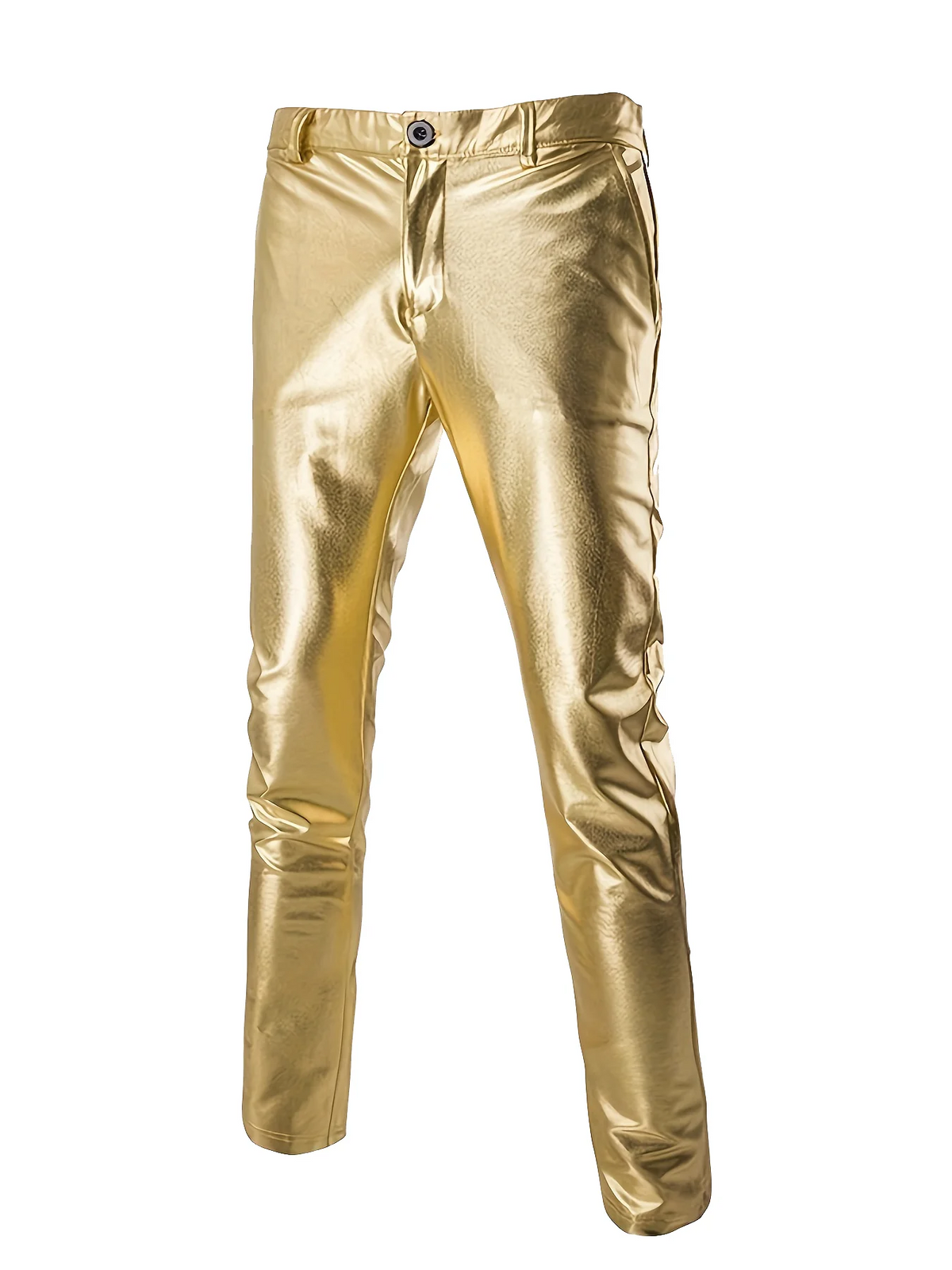 Men's Metallic 2-Piece Suit | Slim Fit Blazer & Pants | Stage & Party | Gold