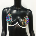 Rhinestone Crystal Halter Bra Top - Luxury Push-Up Performance Bra