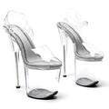 8-Inch Transparent Platform Sandals - Slip-On Heels
