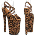 9-Inch Leopard Print Platform Sandals - Suede High Heel Performance Shoes