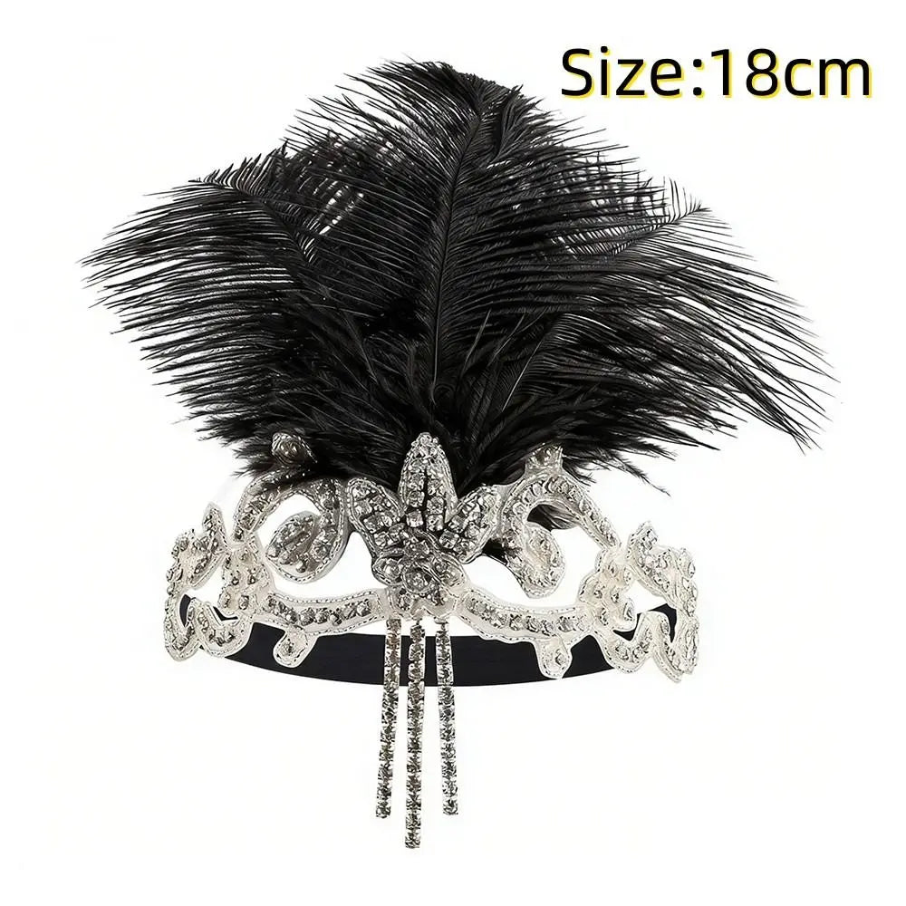 Flapper Headpiece | Rhinestones & Feathers