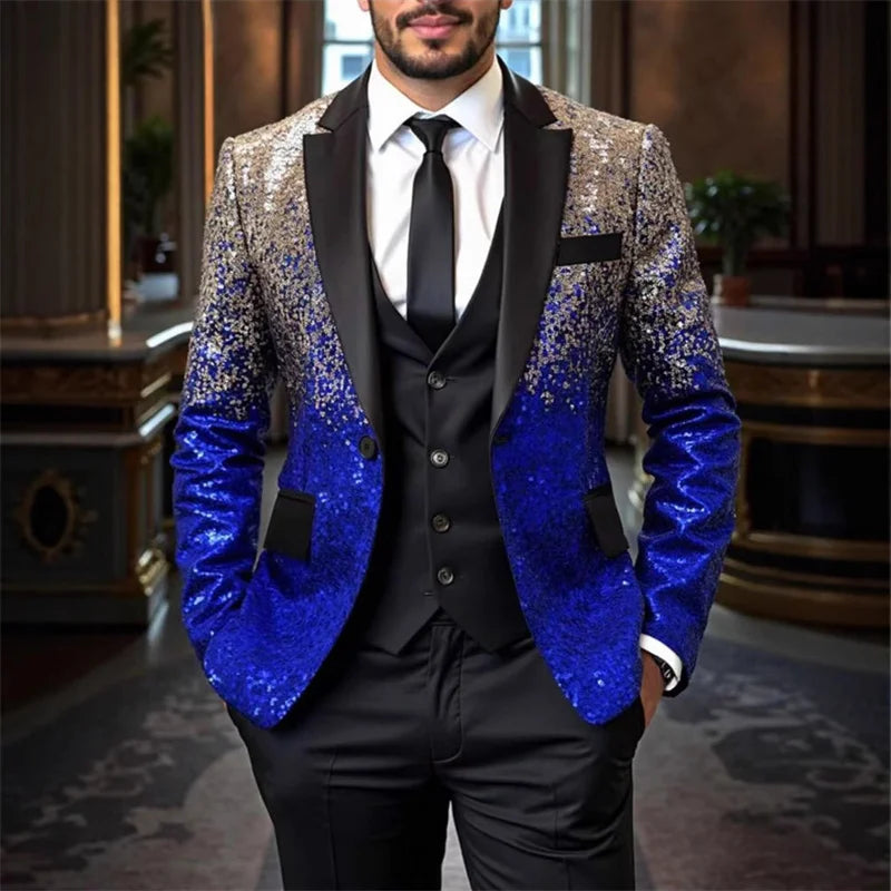 Men’s Sequin Blazer | Contrast Lapels