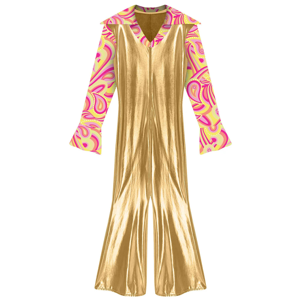 Men’s Disco Jumpsuit | Metallic Bell Bottoms