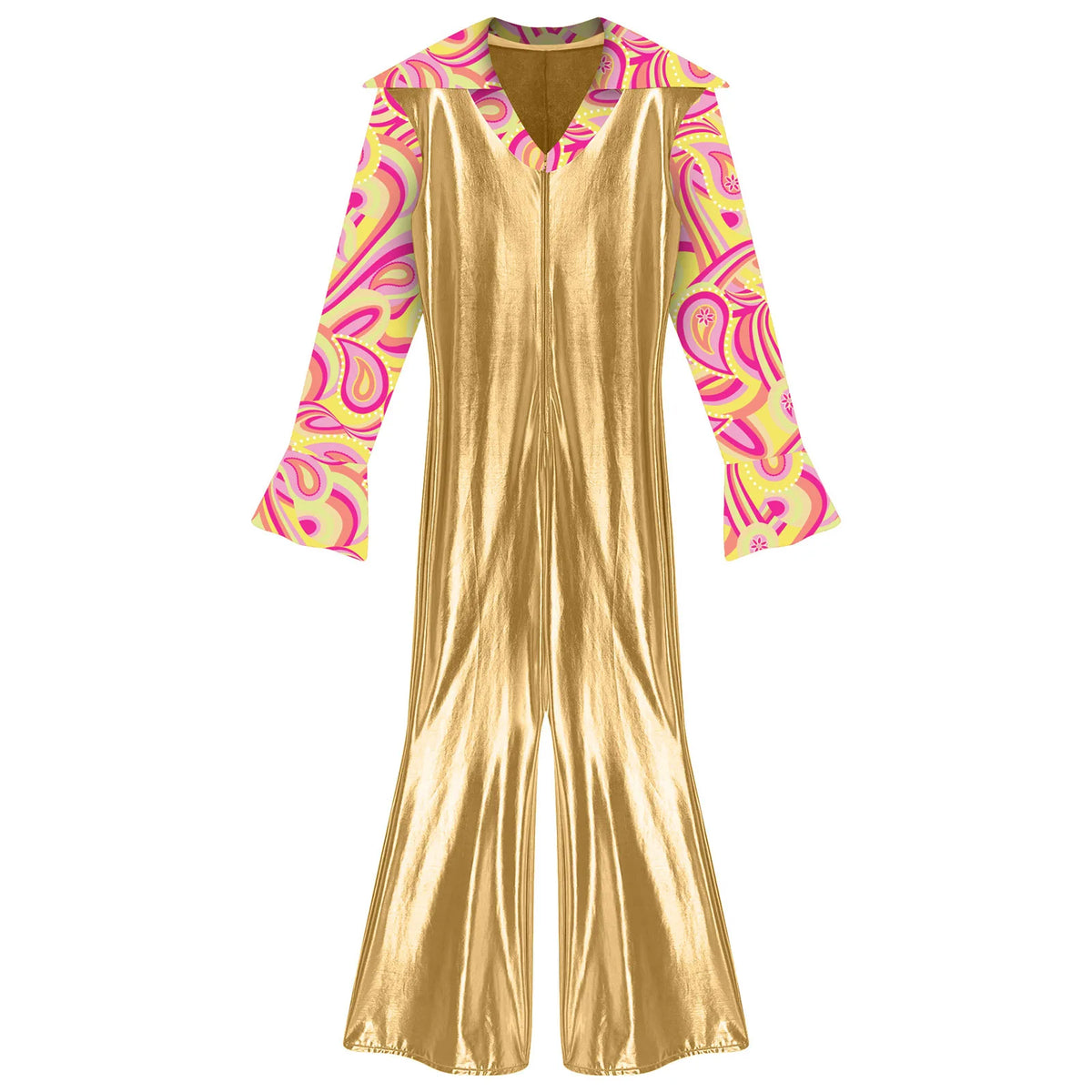 Men’s Disco Jumpsuit | Metallic Bell Bottoms