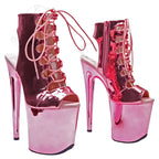 8-Inch Platform Ankle Boots - Electroplated Base Dance Boots
