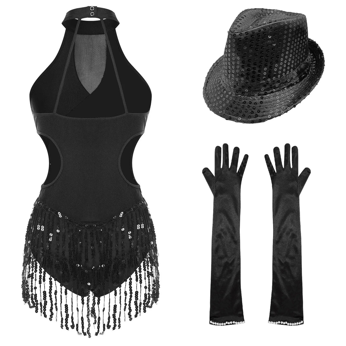 Cabaret Costume Set | Sequin Fringe