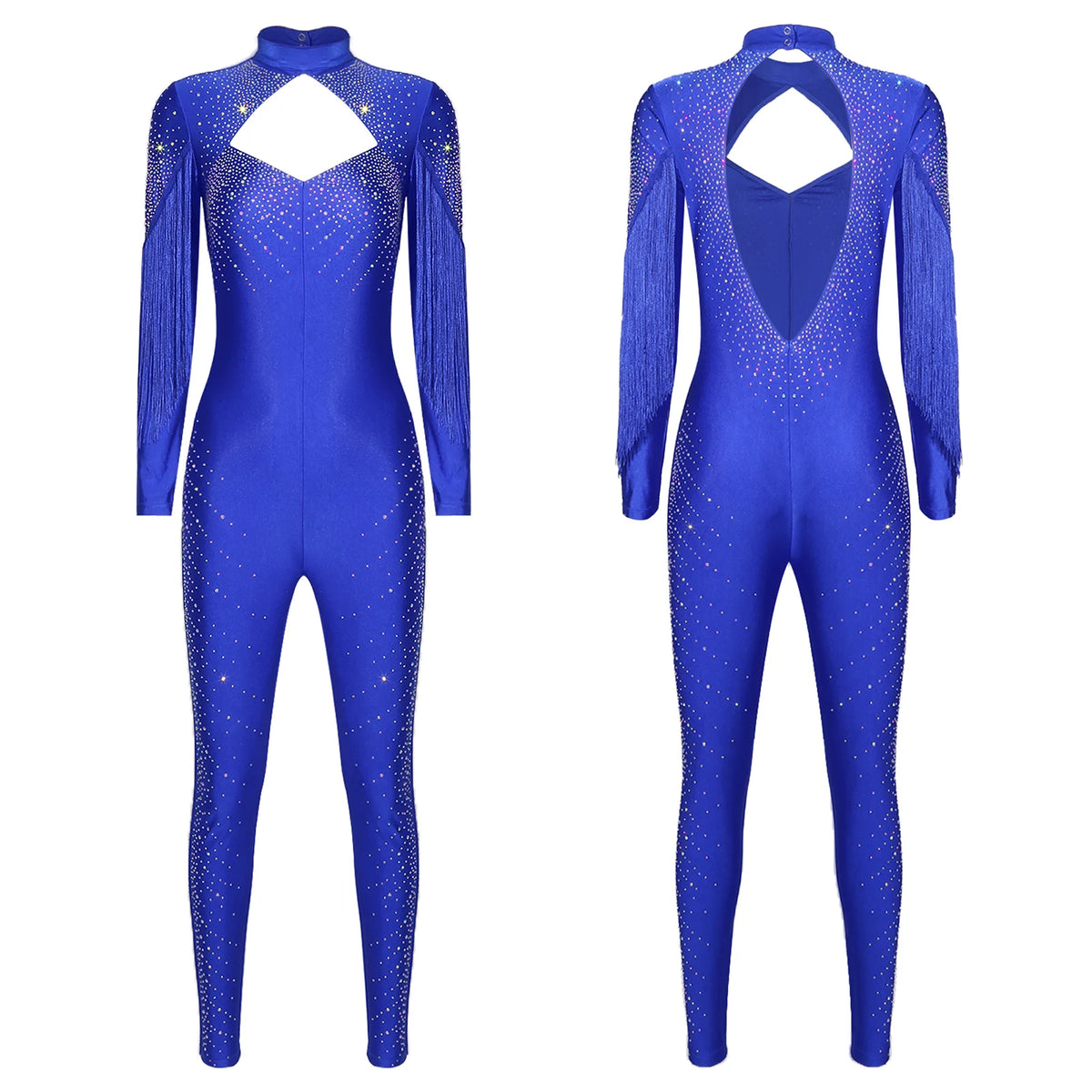 Starlight Rhinestone Tassel Performance Jumpsuit