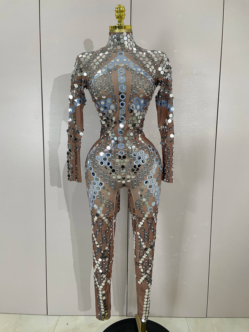 Mirror Sequin Jumpsuit | Full-Length | Stage & Performance