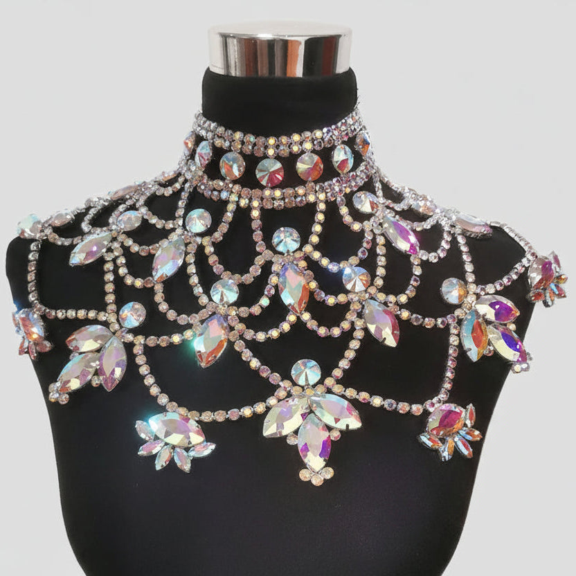 Luxury Oversized Rhinestone Statement Necklace - Drag Show & Pageant Jewelry
