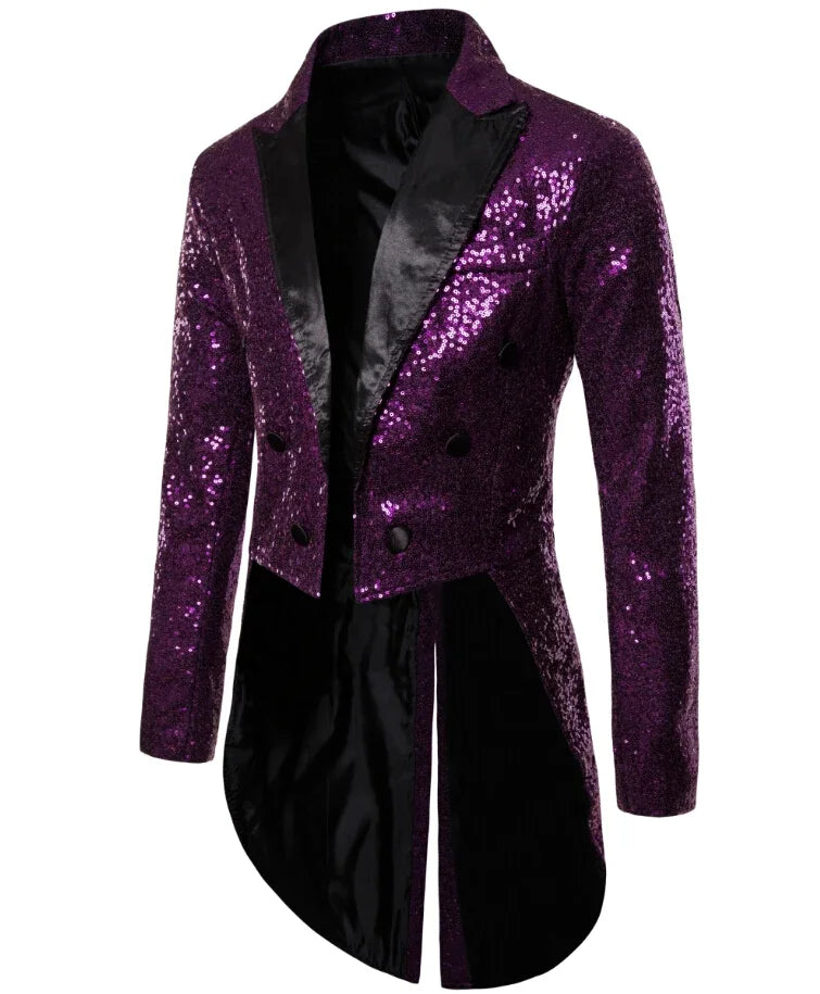 Sequin Tailcoat | Contrast Lapels