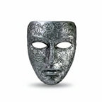 Silver Full-Face Resin Mask | Textured & Smooth | Cosplay