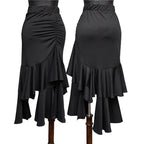 Latin Dance Ruffle Skirt | High-Low Hem | Salsa & Competition