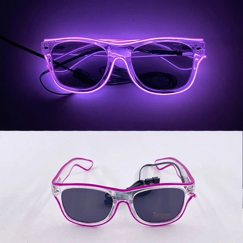 EL Wire Glow Glasses | LED Neon Goggles | 22 Colors