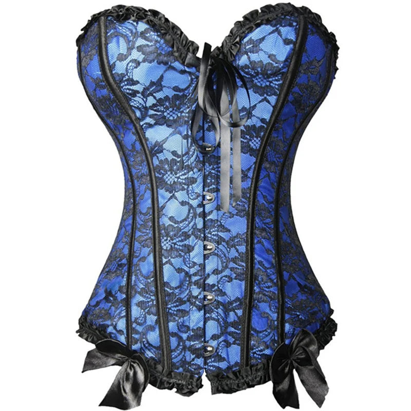 Overbust Corset | Burlesque Waist Cincher | Bow Detail