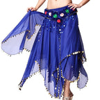 Belly Dance Chiffon Skirt | Sequin Trim | 11 Colors