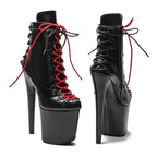 20CM Platform Ankle Boots - Matte Finish High Heel Pole Dance Booties