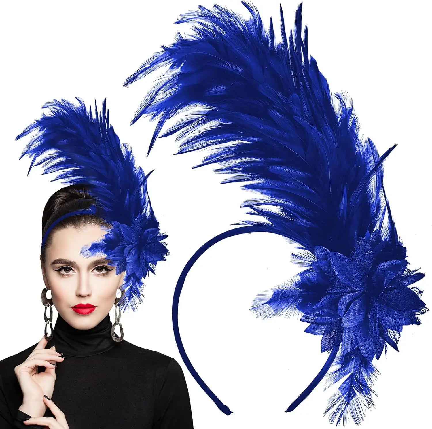 Feather Fascinator Headband | Tall Plume | 8 Colors