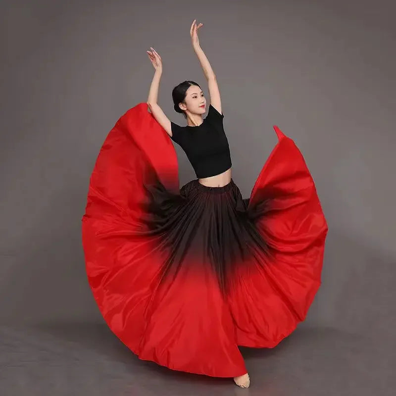 Flamenco Dance Skirt | Gradient Satin | 180–720 Degree | 9 Colors