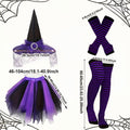 Witch Costume Set | Tutu Skirt, Hat, Stockings & Arm Warmers