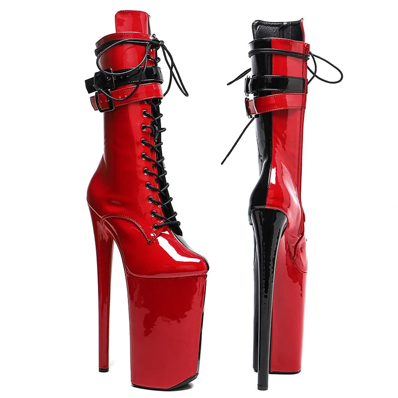 Black & White 10-Inch Platform Pole Dance Boots