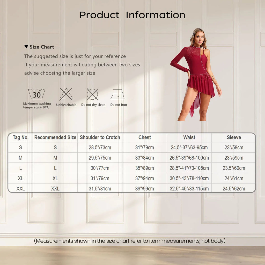 Rhinestone Lyrical Dance Dress | One Shoulder | Mesh Overlay