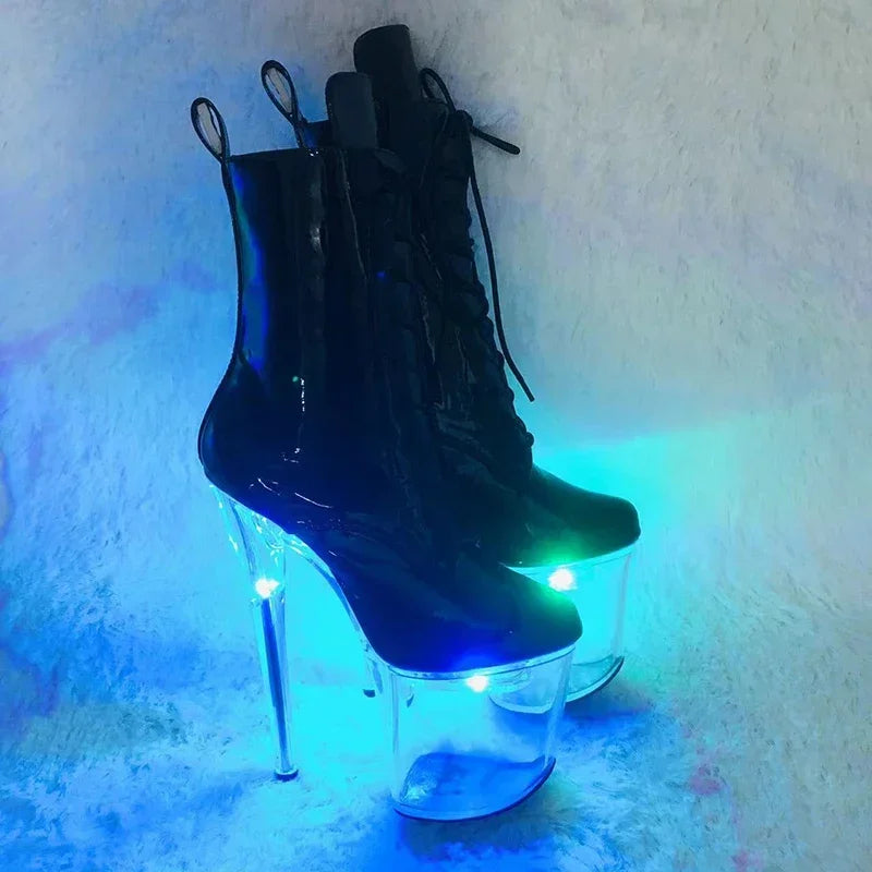 8-Inch LED Light-Up Platform Boots