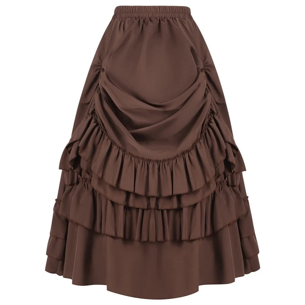 Victorian Ruffle Skirt | Steampunk Gothic | S-XXL