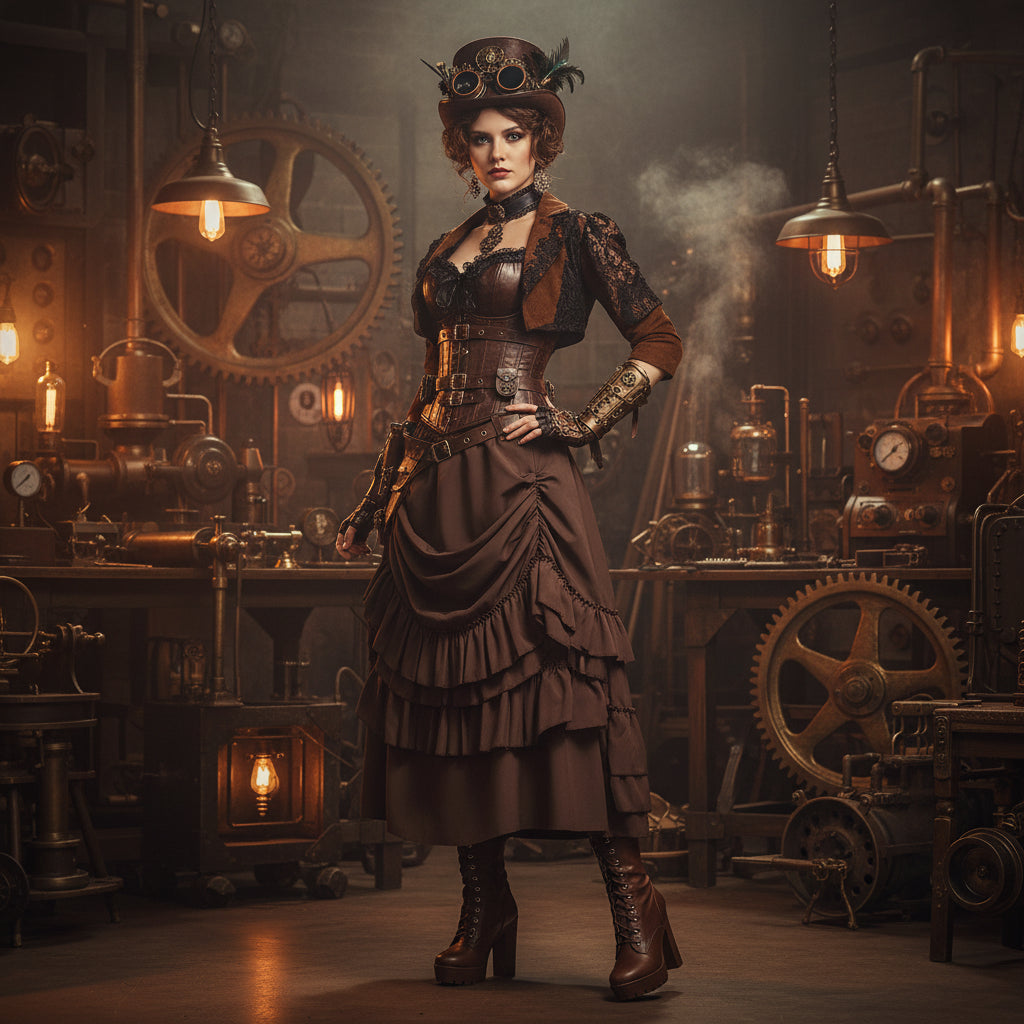 Victorian Ruffle Skirt | Steampunk Gothic | S-XXL