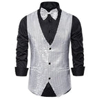 Men's Sequin Waistcoat | V-Neck