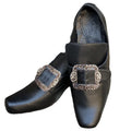 Victorian Buckle Court Shoe | Block Heel | Black, Beige, Grey & Blue