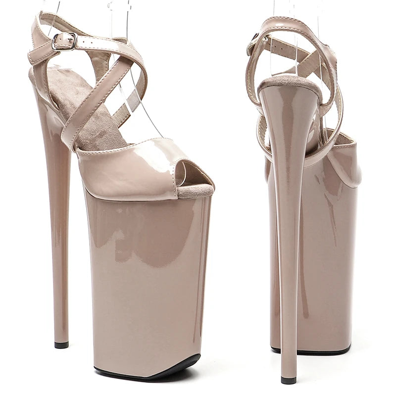 10-Inch Patent Platform Heels | Open Toe
