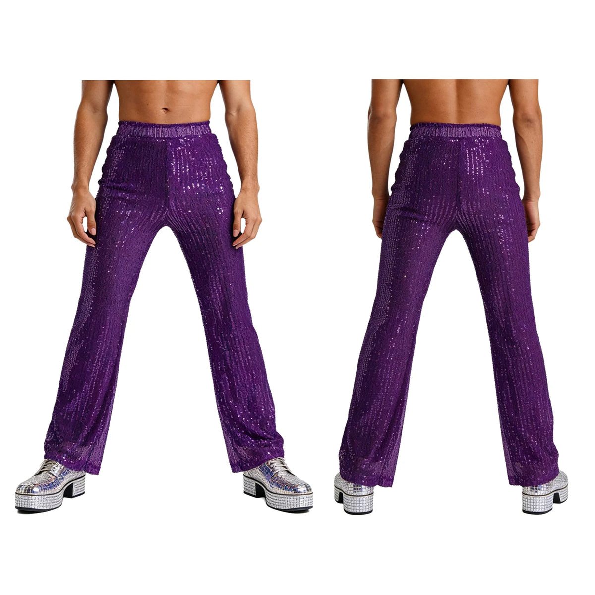 Men’s Sequin Pants | Lined Wide Leg