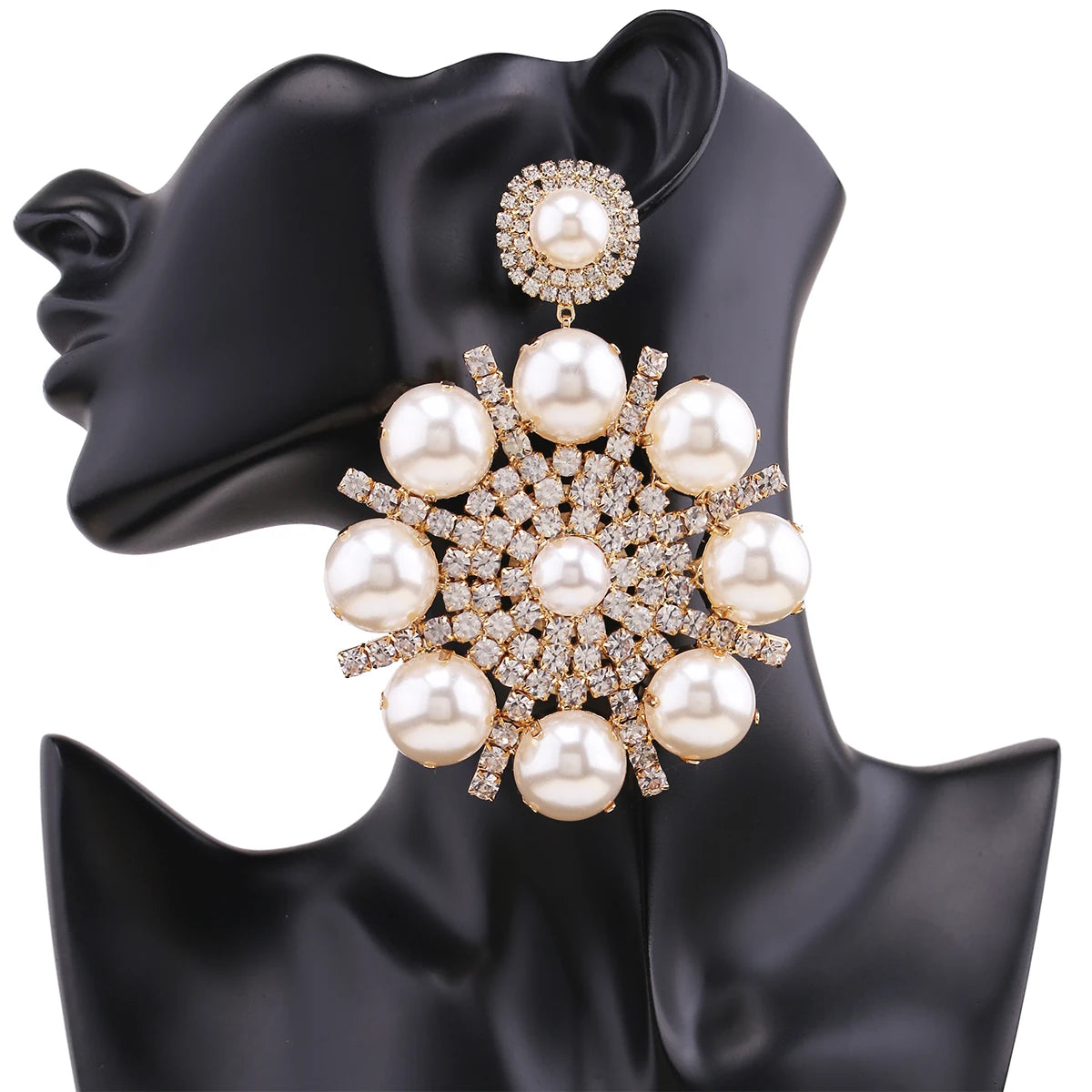 Pearl & Rhinestone Drop Earrings | 7 Colors