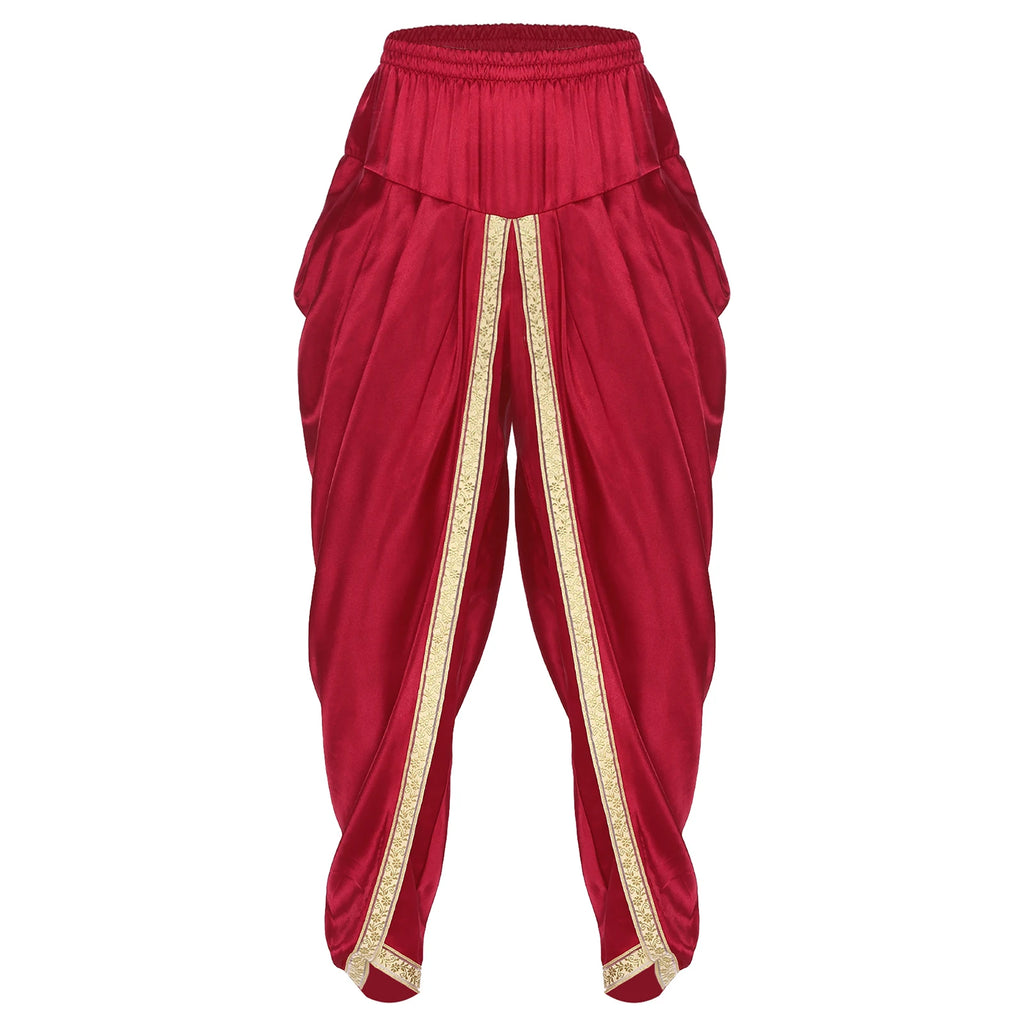 Men's Satin Dhoti Pants | Draped | Elastic Waist