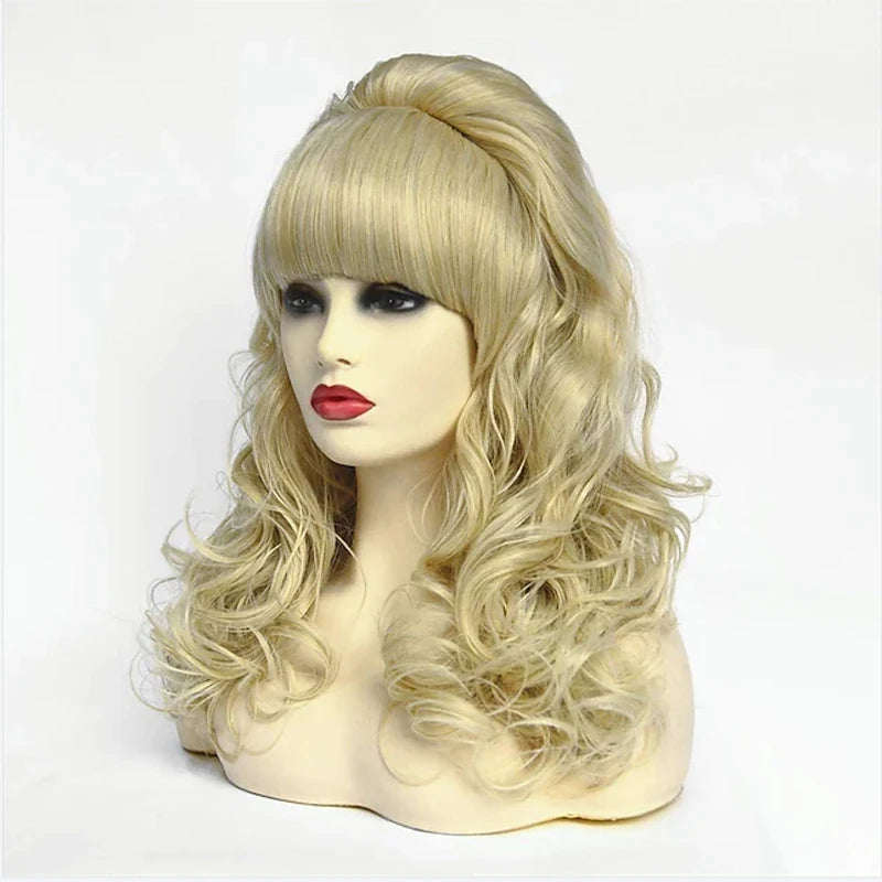 Long Curly Beehive Wig | 26 Inch | Red & Blonde